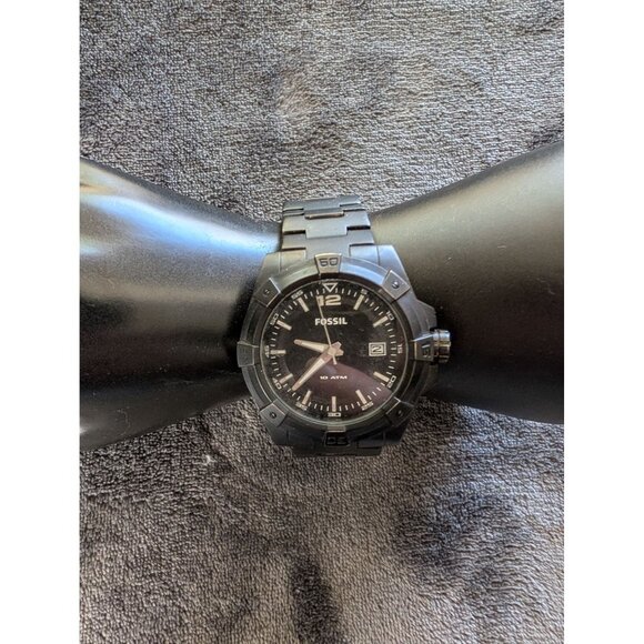 Mens Fossil AM 4234 Black Stainless Steel Water Resistant Watch Needs Battery - Picture 2 of 10